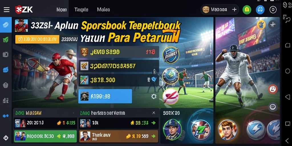 Screenshot utama 33ZK yang menampilkan antarmuka taruhan olahraga.