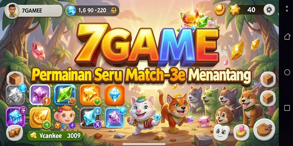 Screenshot gameplay 7GAME menampilkan keseruan mencocokkan objek.