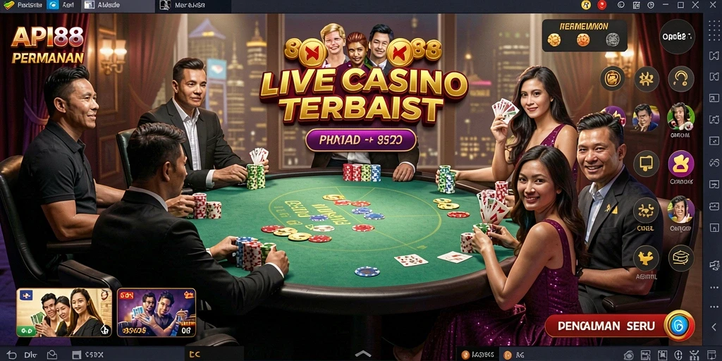 Tampilan menarik dari gameplay Live Casino API88 yang interaktif.