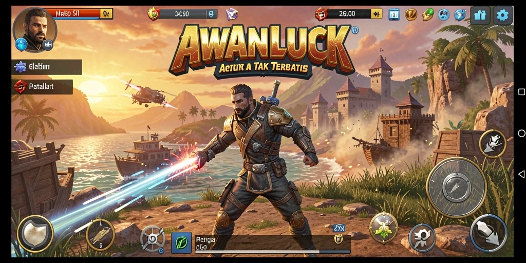 Tampilan gameplay action yang seru dan mendebarkan di AWANLUCK.
