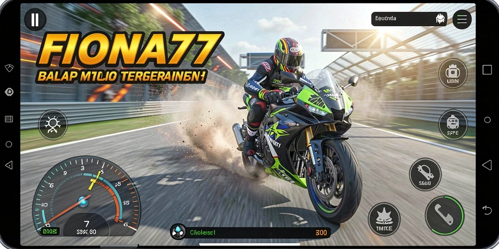 Tampilan gameplay balap motor yang seru dari FIONA77.