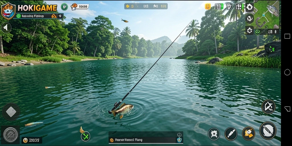 Tampilan gameplay HOKIGAME yang menarik saat memancing.