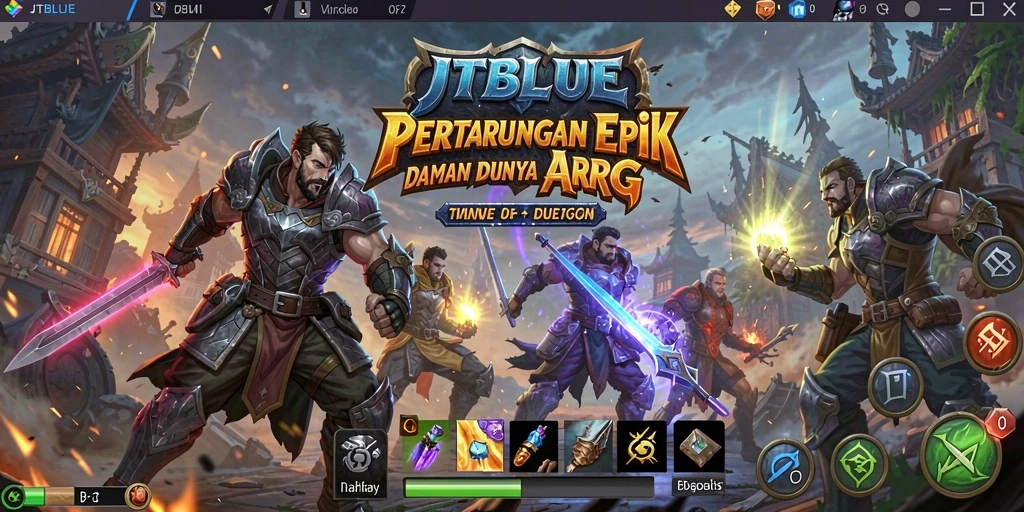 Screenshot menunjukkan aksi pertarungan mendebarkan di JTBLUE.