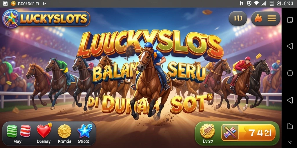 Tampilan seru gameplay LUCKYSLOTS di lintasan balap yang menantang.