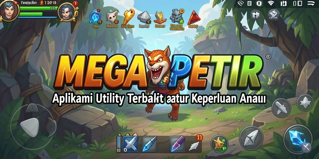 Tampilan utama MEGAPETIR dengan berbagai fitur Utility.