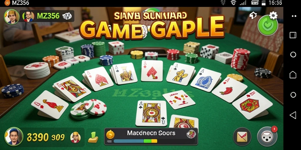 Screenshot dari gameplay Gaple yang menarik di MZ356.