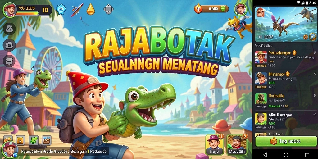 Screenshot RAJABOTAK menampilkan aksi seru dalam mode Arcade.