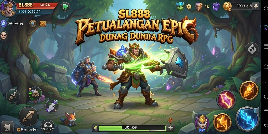 Screenshot SL888 menampilkan aksi seru dalam peperangan RPG.
