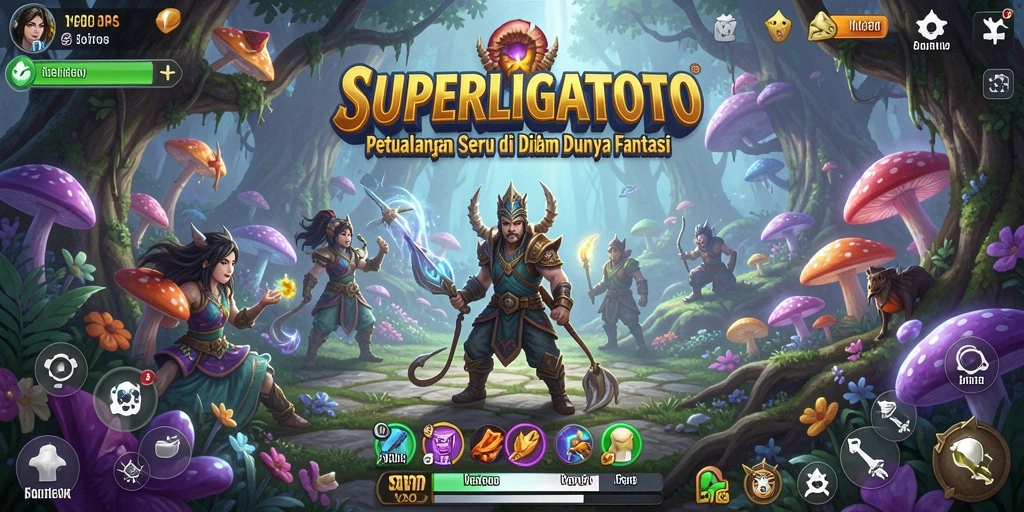 Screenshot gameplay SUPERLIGATOTO menunjukkan aksi petualangan seru di dunia fantasi.