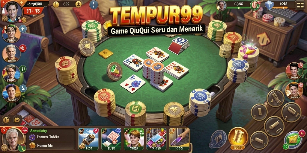 Tampilan gameplay seru pada TEMPUR99 dengan kartu QiuQiu.