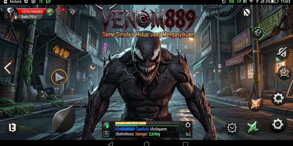 Menampilkan momen seru gameplay simulasi di VENOM889.