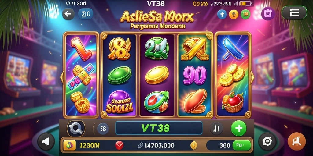 Screenshot utama gameplay VT38 menampilkan keseruan permainan Slot yang menarik.